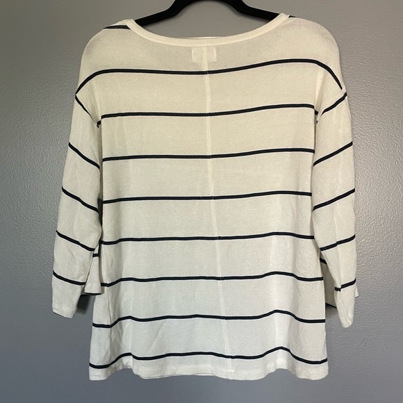 Sundry Anthropologie Striped Sweatshirt Sweater Nautical East Coast Top sz 2 Med - Picture 7 of 11